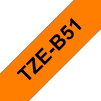 Páska BROTHER TZe-B51, signální oranžová/černá (24mm)
