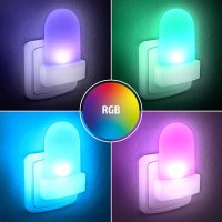 Noční LED RGB světléko se světelným sensorem volitelná barva světla 230V WL910