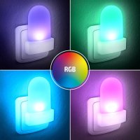 Noční LED RGB světléko se světelným sensorem volitelná barva světla 230V WL910
