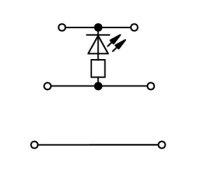 Svorka pro moduly 3ípatrová červenáLED šedá 2,5mm2 DC24V WAGO 2002-3221/1000-434