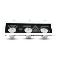 3xGU10 Fitting Square White+Black , VT-887 V-TAC SKU8878
