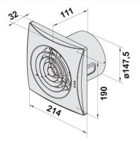 Ventilátor VENTS 150 QUIET snížená hlučnost 1009724