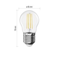 LED žárovka Filament Mini Globe E27 1,8 W (25 W) 250 lm teplá bílá EMOS ZF6D02