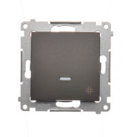 Přepínač křížový, s orientačním LED, řazení 7So, 10AX, 250V, hnědá matná