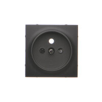 Kryt jednoduché zásuvky s uzemněním, s clonkami, černá matná DGZ1ZP/49