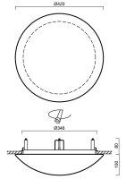 Polovestavné svítidlo AURA V11 24W IP44 4K NZ3h SKLO OPAL bílá OSMONT AUR61614