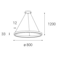 Svítidlo CIRCLE 80 P-Z, B DIM TRIAC 62W 3000K závěsné černé LED2 3271033DT