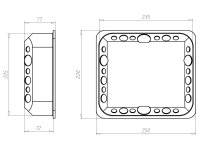 Krabice bezhalogen 235x205x72mm s víkem, do dutých stěn KAISER 9197-77
