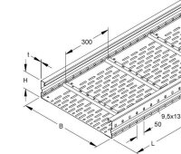 Kabelový žlab, 105x500x6000 mm, t=1,5 mm, děrovaný NIEDAX WRL 105.500