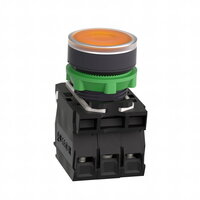 Schneider xB5AW35M5 Ovládač stiskací prosvětlený,lícující,1 Z+1V,230-240V-žlutý