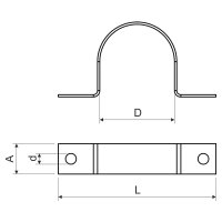 Oboustranná příchytka kovová pro ocelové trubky ČSN pr. 20,4 mm. KOPOS 5213 PC_S
