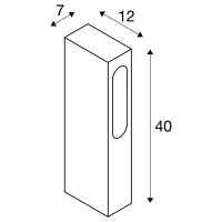 SLOTBOX 40 venkovní stojací lampa LED 3000K IP44 hranatá antracit 12/7/40 4 W