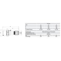 vidlice 3-pólová 63A/230V, 6h, IP44 PCE 0331-6