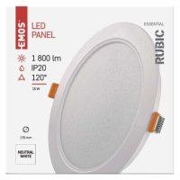 LED vestavné svítidlo RUBIC, kruhové, 18W neutrální bílá EMOS ZD1442