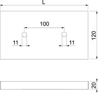 OBO GLB-PG3 Protipožární deska jednoduché děrování 220x120x20 šedá