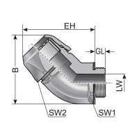 VW45 M32-M hadicová vývodka M32x1,5 pro M32/P29 černá MURRPLASTIK MR-83513260