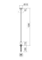 Sloupkové svítidlo ELFIC ST LED SMD 12W 120CM IP54 DG 3000K REDO 90467
