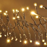 LED venkovní vánoční řetěz - Cluster 576 LED 8 funkcí časovač IP44 teplá bílá
