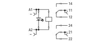 Reléový modul, jmenovité vstupní napětí AC 115 V, 2 přepínací kontakty, šedá