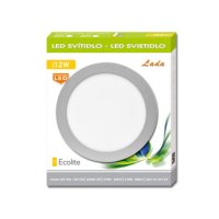 LADA SMD panel kruh 17,5cm, 12W, 4100K, IP20, 880lm, stříbrná ECOLITE