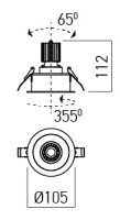 XDRILL RIM REC. FITTING 1x9W CENTRAL 220