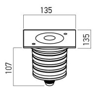 XGROUND GRND. SQ. REC. FITTING 1x25W 90-