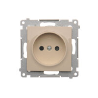 Zásuvka jednonásobná bez uzemnění se clonami elektrických kolejí krémová