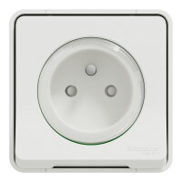 Mureva Styl zásuvka 16A 2P+E clonky bezšroubová IP55 Bílá SCHNEIDER MUR39030