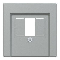 Centrální deska, Merten System M, s obdélníkovým otvorem, aluminium, matný plast
