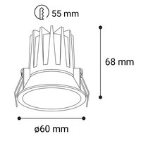 Zápustné svítidlo NINO S, W 5W 3000K/3500K/4000K UGR bílá LED2 2561051