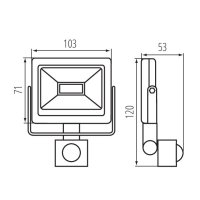 Reflektor Reflektor LED s čidlem MILEDO GRUN V2 LED-10-B-SE 31154 Kanlux