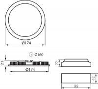 Vestavné LED svítidlo ROUNDA N LED12W-WW-W 25837 Kanlux (nový kód 28932)