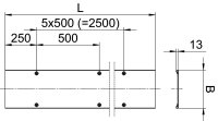 OBO DF BKR10 FS AL Víko s rýhovaným plechem pro kanály BKRS 100x3000 Hliník/Ocel
