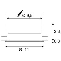 NEW TRIA 95 kroužek pro vestavbu do stropu D11 H2,6 cm IP 20 bílá SLV 1007443