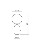 Stolní lampa HELIOS VE 1x42W E27 MATT BLACK /WHITE GLASS D200 REDO 01-2932