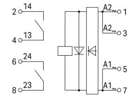 Reléový modul, vstupní jmenovité napětí AC/DC 24-230 V, 2 spínací kontakt