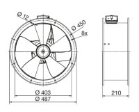 TXBR 400 Ecowatt IP44 úsporný potrubní axiální ventilátor ELEKTRODESIGN 8345809
