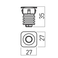 XSKY REC. SQ. SPOT 1W 350mA 2-4V DC 4000