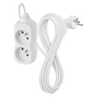 Prodlužovací kabel 3 m 2 zásuvka bílý PVC 1 mm2 EMOS P0213