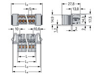 1vodičová pružinová svorkovnice, CAGE CLAMP, 2,5 mm2, Šedá WAGO 231-115/125-000
