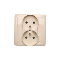 dvojitá kolíková zásuvka s uzemněním béžová KONTAKT SIMON BMGZ2/12