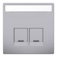 Centrální deska, Merten System D, RJ45 s popisovým polem, stainless steel, plast