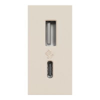 NOVÁ UNICA Dvojitý nabíjecí USB konektor A+C 2.4A, 1M, Béžový SCHNEIDER NU301644