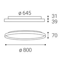 Stropní svítidlo MOON 80, B ZIGBEE TW 88W (76+12) 2700K-4000K černá 1275073ZBTW
