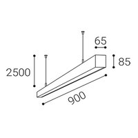 Závěsné svítidlo LINO II 90 P-Z, B TRIAC 24W 3000K/3500K/4000K černá 3314153DT