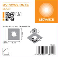 SPOT COMBO IP65/5X  RING FIX IP65/5X RING FIX SQUARE BK LEDVANCE 4099854736704