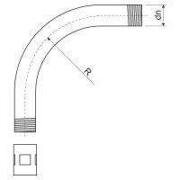 Koleno 90° pro ocelové elektroinstalační trubky závitové ČSN pr. 54 mm, pozink