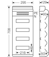 KV 90-Jističová skříň 48 modulů (4x12x18mm), IP54 HENSEL KV 4748
