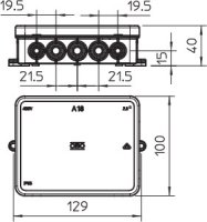 OBO A 18 HF RO Odbočné krabice bez svorkovnice 125x100x38 červená Polyetylén PE