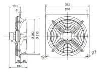 HXBR 200 Ecowatt IP44 úsporný nástěnný axiální ventilátor ELEKTRODESIGN 8345847